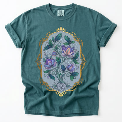 Sleeping Cat Folk Garden Vintage Washed T-Shirt