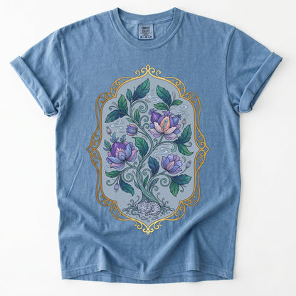 Sleeping Cat Folk Garden Vintage Washed T-Shirt