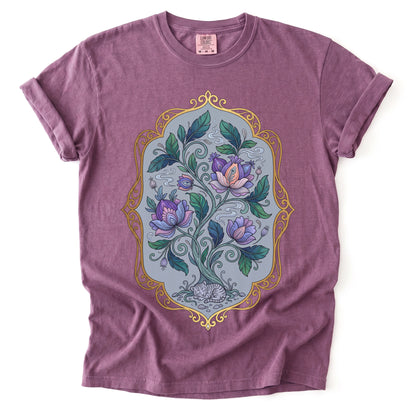 Sleeping Cat Folk Garden Vintage Washed T-Shirt