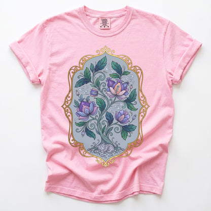 Sleeping Cat Folk Garden Vintage Washed T-Shirt