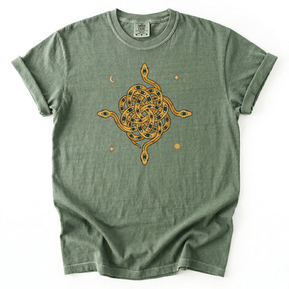 Mystical Intertwined Serpents Heavyweight T-Shirt