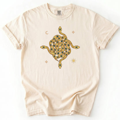 Mystical Intertwined Serpents Heavyweight T-Shirt