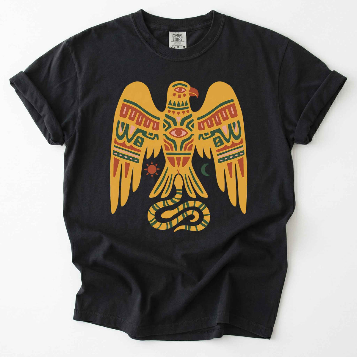 Southwestern Folk Art Eagle Vintage Washed T-Shirt