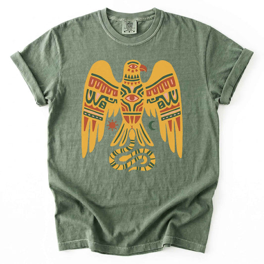 Southwestern Folk Art Eagle Vintage Washed T-Shirt