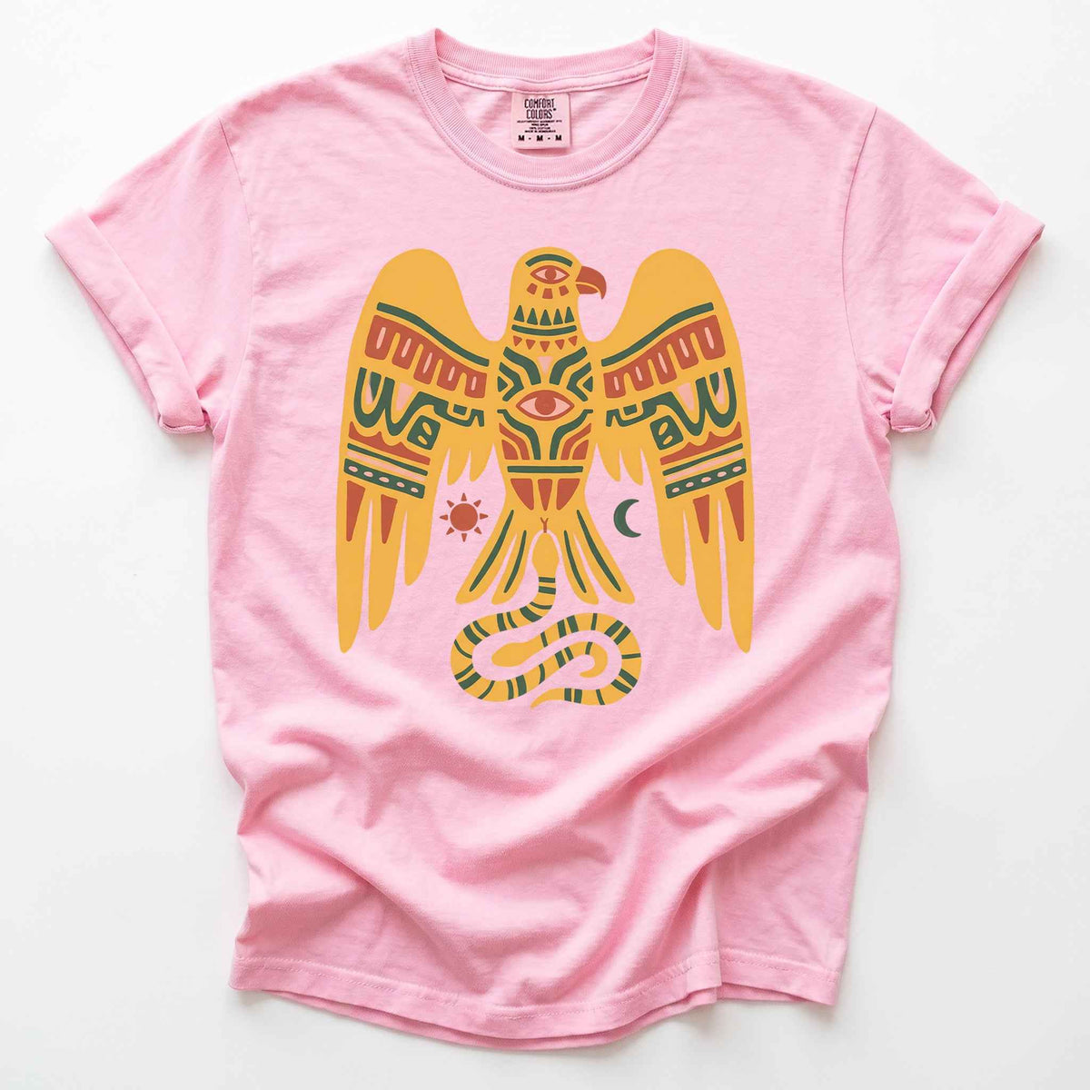 Southwestern Folk Art Eagle Vintage Washed T-Shirt
