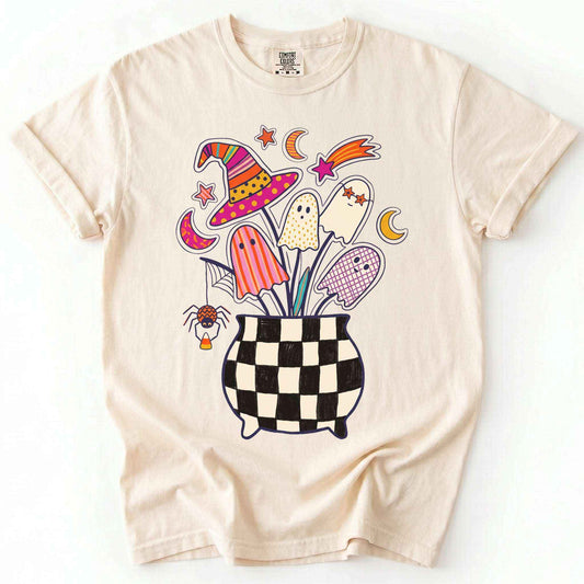 Spooky Ghost Bouquet Vintage Washed T-Shirt