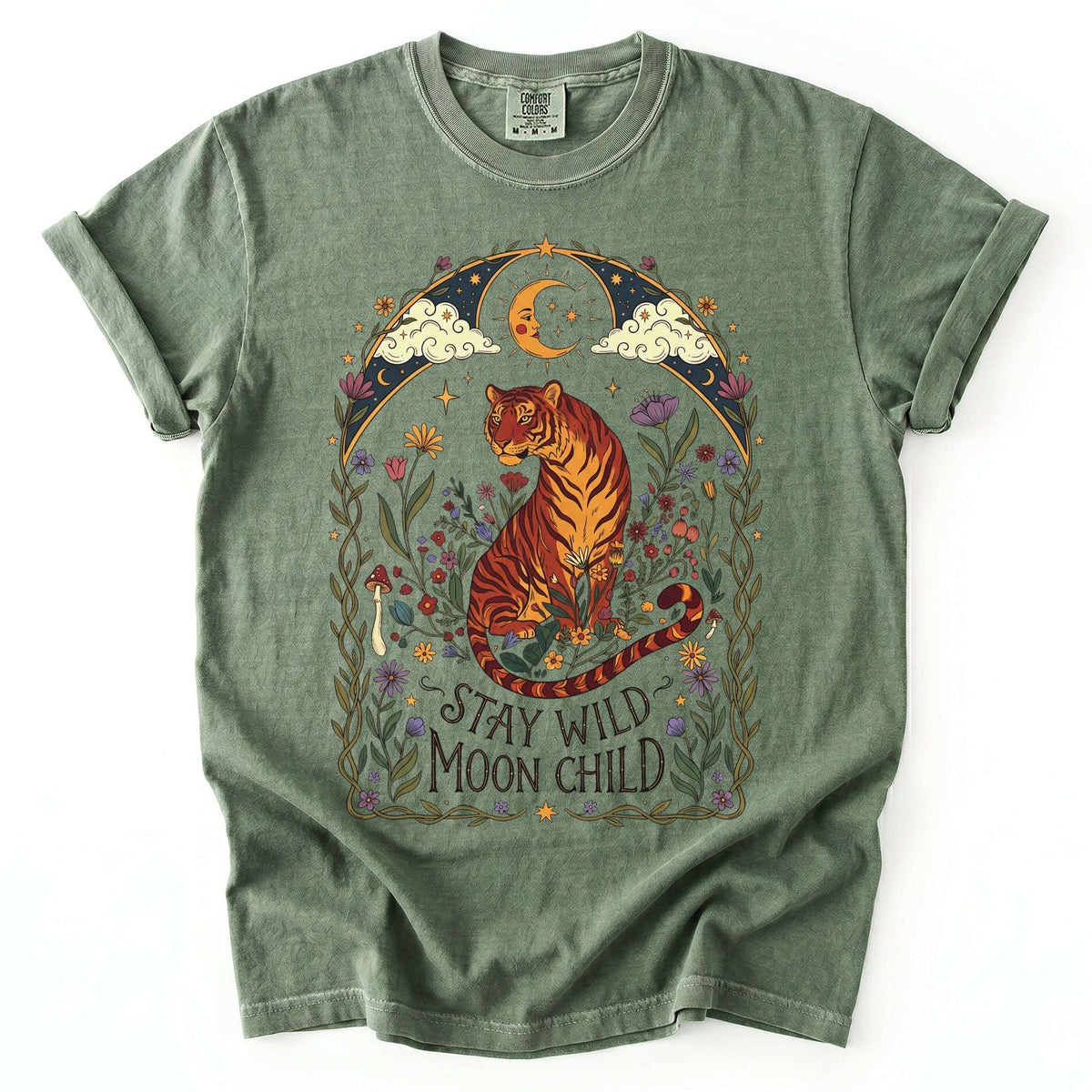 Stay Wild Moon Child Tiger Vintage Washed T-Shirt