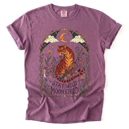 Stay Wild Moon Child Tiger Vintage Washed T-Shirt