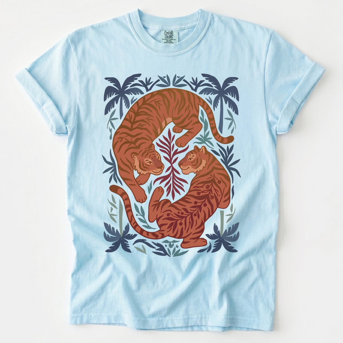 Terracotta Palm Tigers Vintage Washed T-Shirt