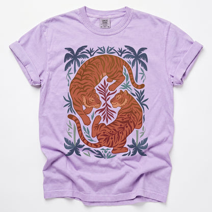 Terracotta Palm Tigers Vintage Washed T-Shirt