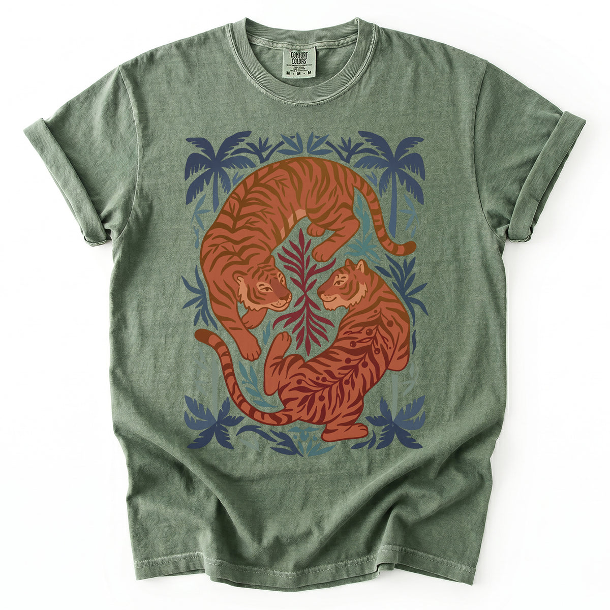 Terracotta Palm Tigers Vintage Washed T-Shirt