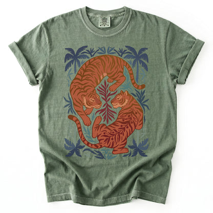 Terracotta Palm Tigers Vintage Washed T-Shirt