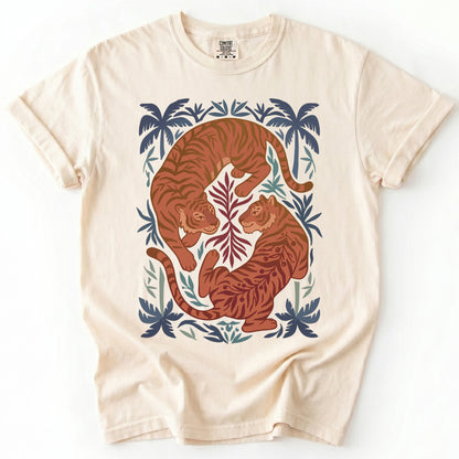 Terracotta Palm Tigers Vintage Washed T-Shirt