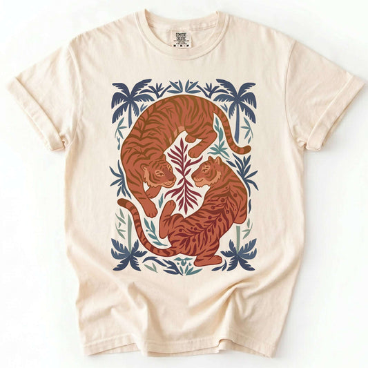 Terracotta Palm Tigers Vintage Washed T-Shirt