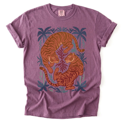 Terracotta Palm Tigers Vintage Washed T-Shirt