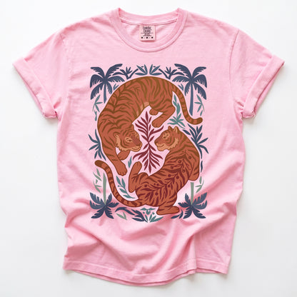 Terracotta Palm Tigers Vintage Washed T-Shirt