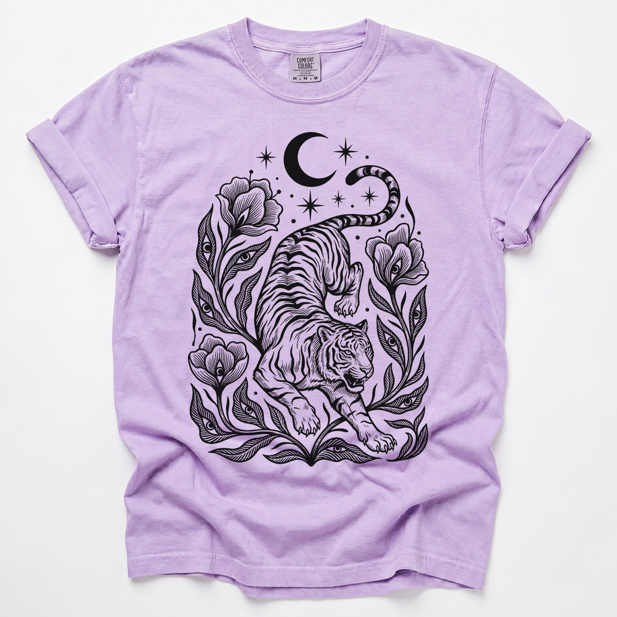 Tiger & All-Seeing Blooms Vintage Washed T-Shirt