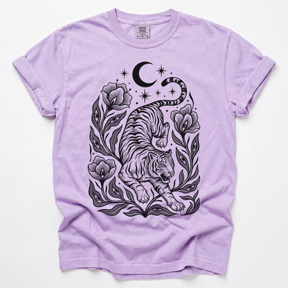 Tiger & All-Seeing Blooms Vintage Washed T-Shirt