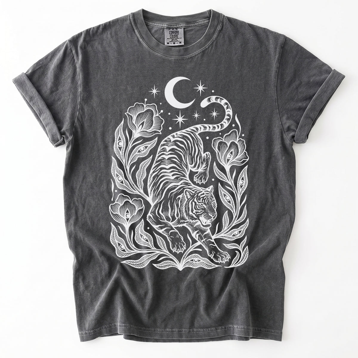 Tiger & All-Seeing Blooms Vintage Washed T-Shirt
