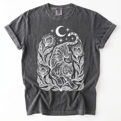 Tiger & All-Seeing Blooms Vintage Washed T-Shirt