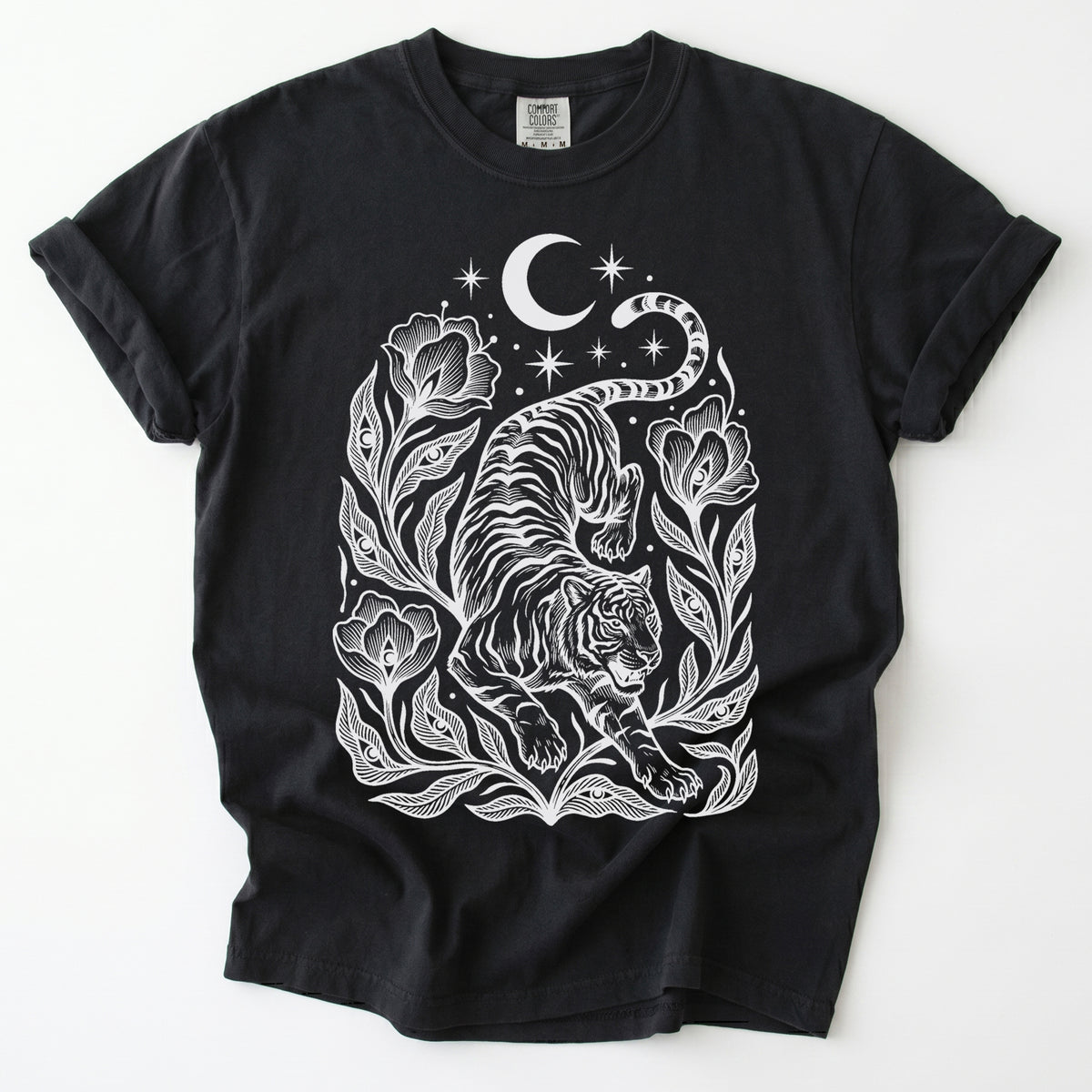 Tiger & All-Seeing Blooms Vintage Washed T-Shirt