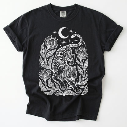 Tiger & All-Seeing Blooms Vintage Washed T-Shirt