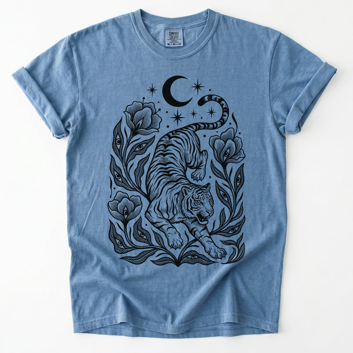 Tiger & All-Seeing Blooms Vintage Washed T-Shirt
