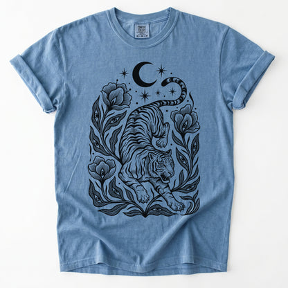 Tiger & All-Seeing Blooms Vintage Washed T-Shirt