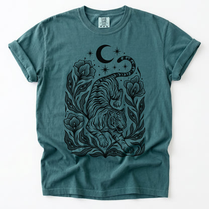 Tiger & All-Seeing Blooms Vintage Washed T-Shirt