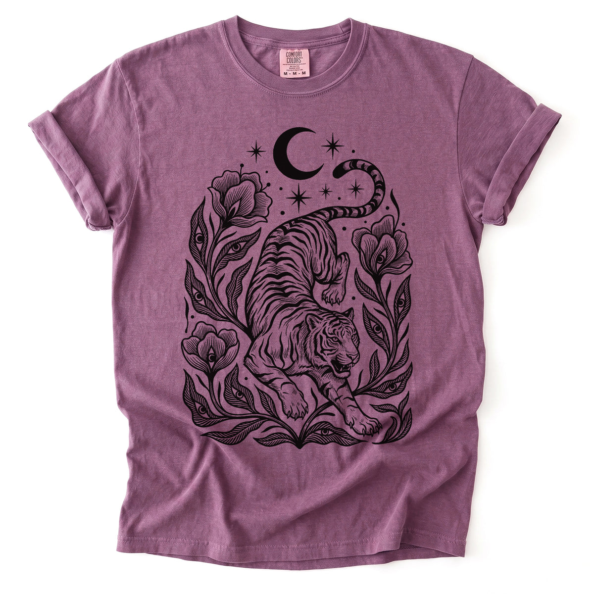Tiger & All-Seeing Blooms Vintage Washed T-Shirt