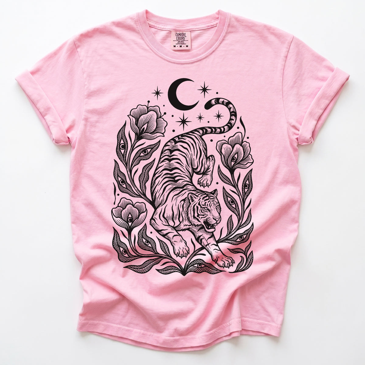 Tiger & All-Seeing Blooms Vintage Washed T-Shirt