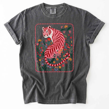 Botanical Pink Tiger Heavyweight T-Shirt
