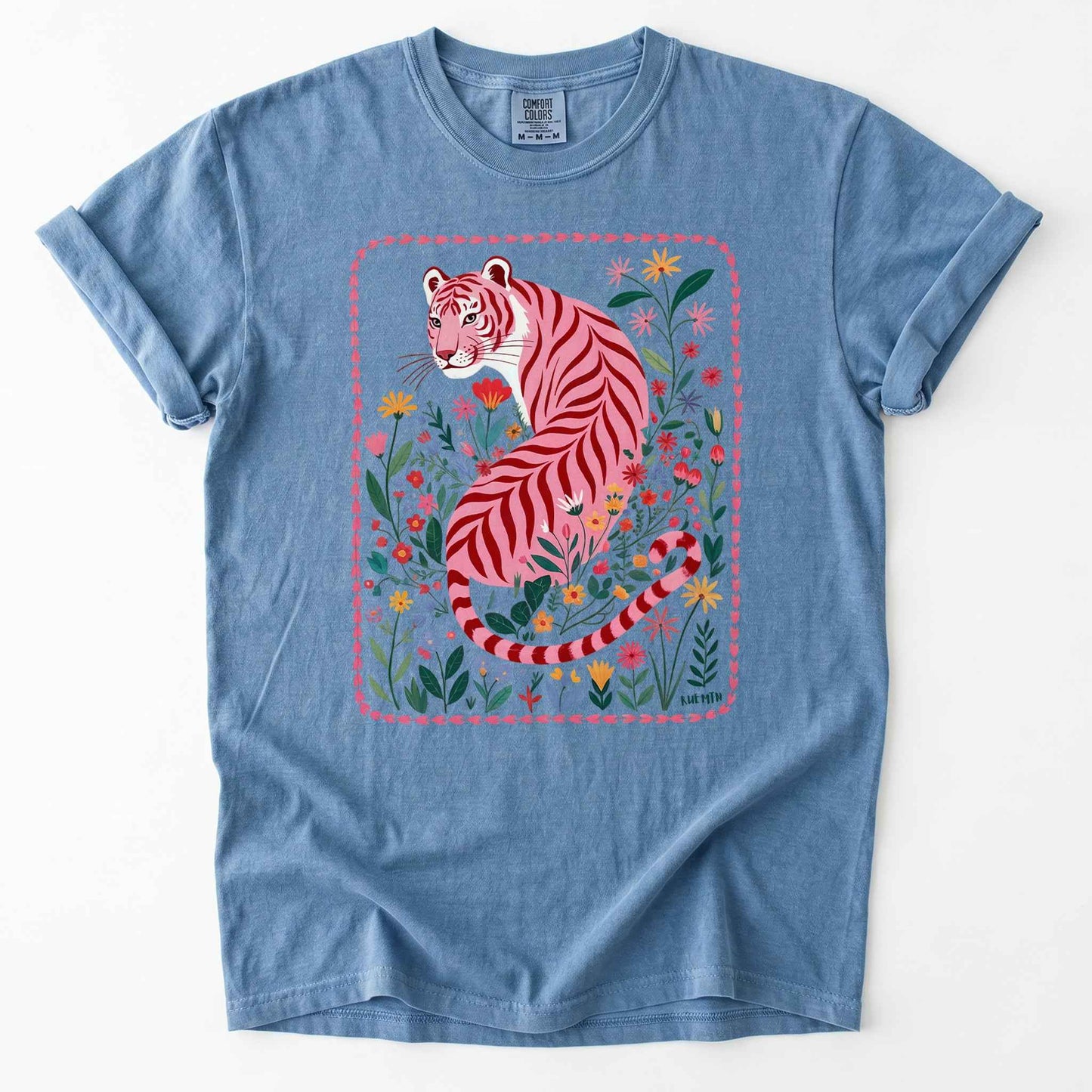 Botanical Pink Tiger Heavyweight T-Shirt