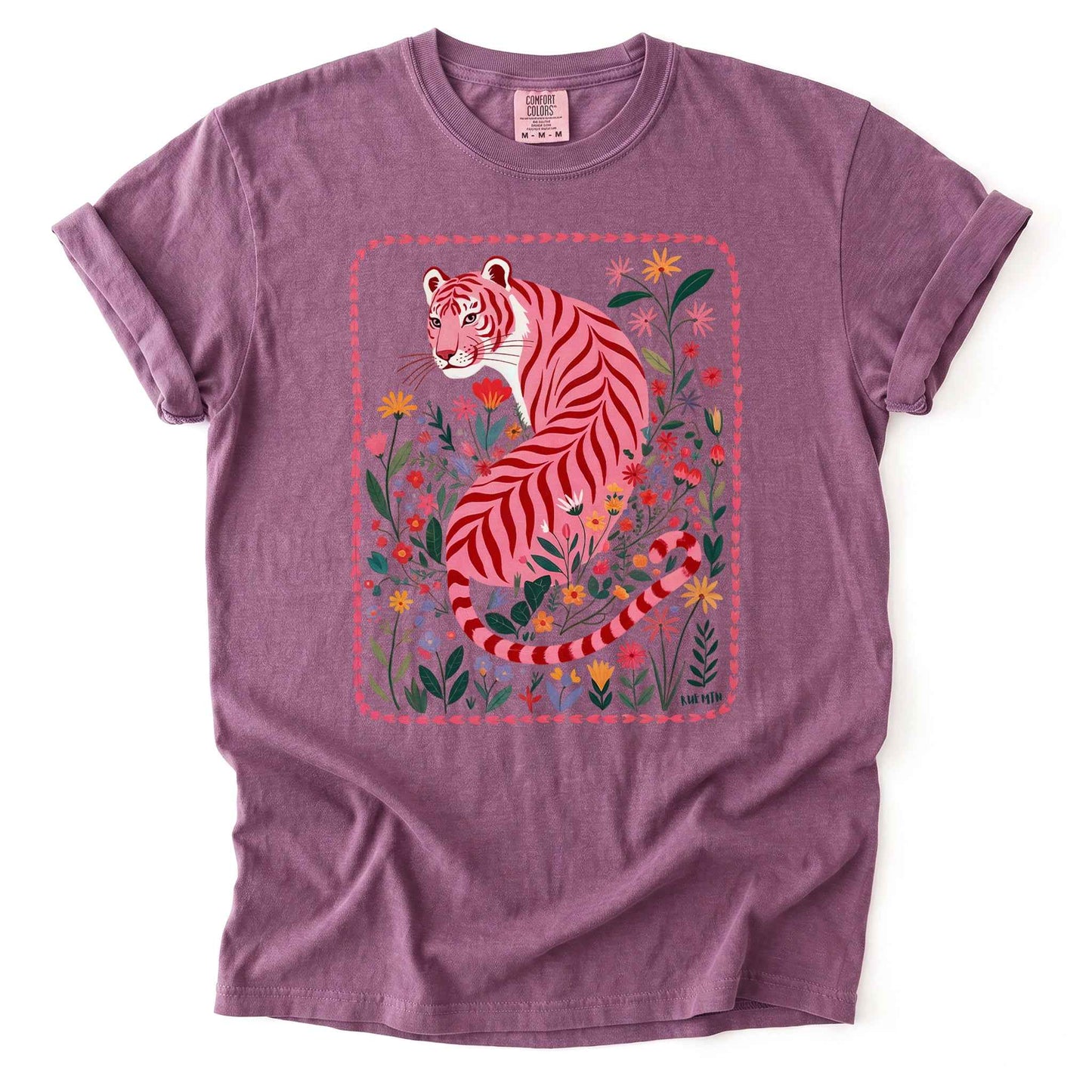 Botanical Pink Tiger Heavyweight T-Shirt