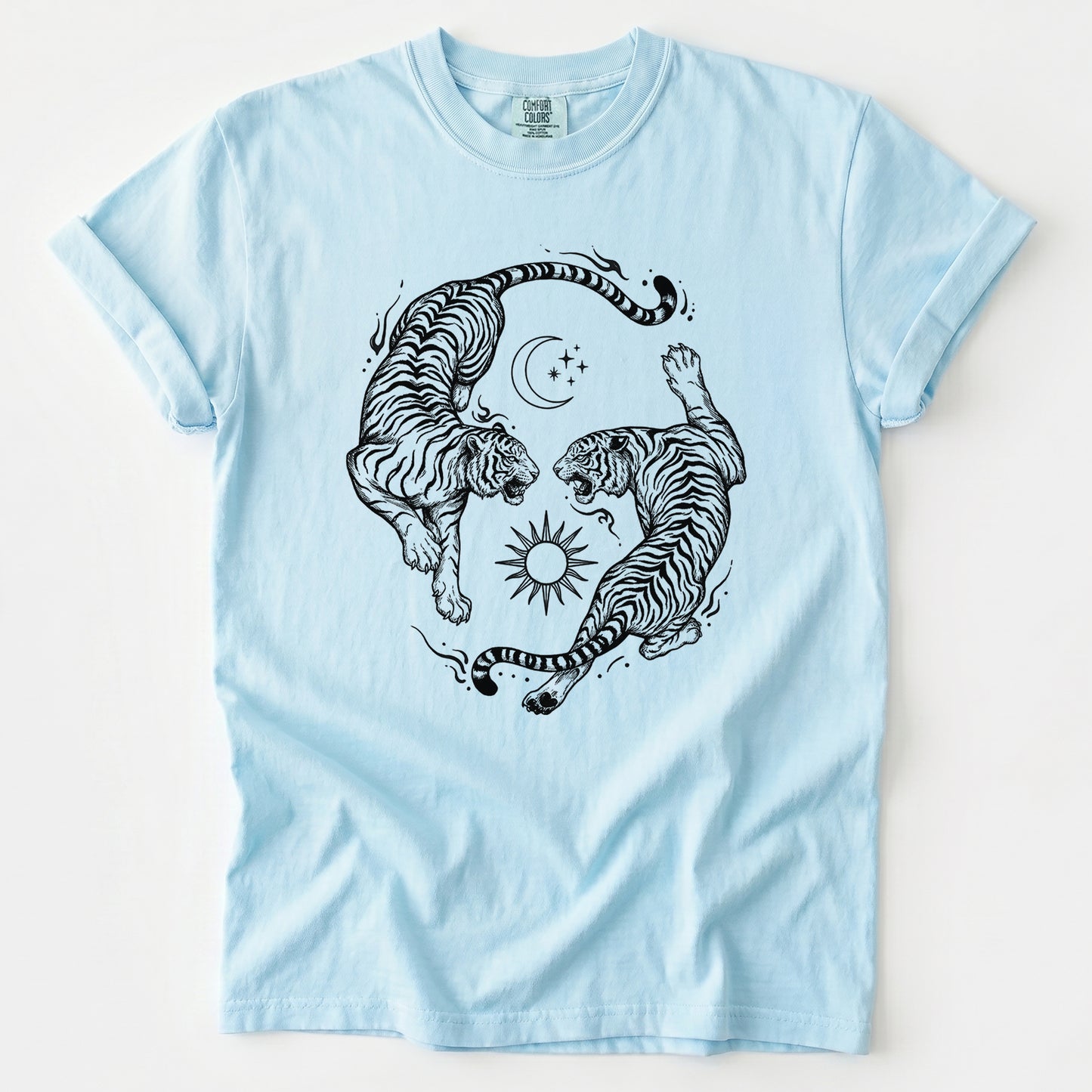 Mystical Yin Yang Tigers Heavyweight T-Shirt