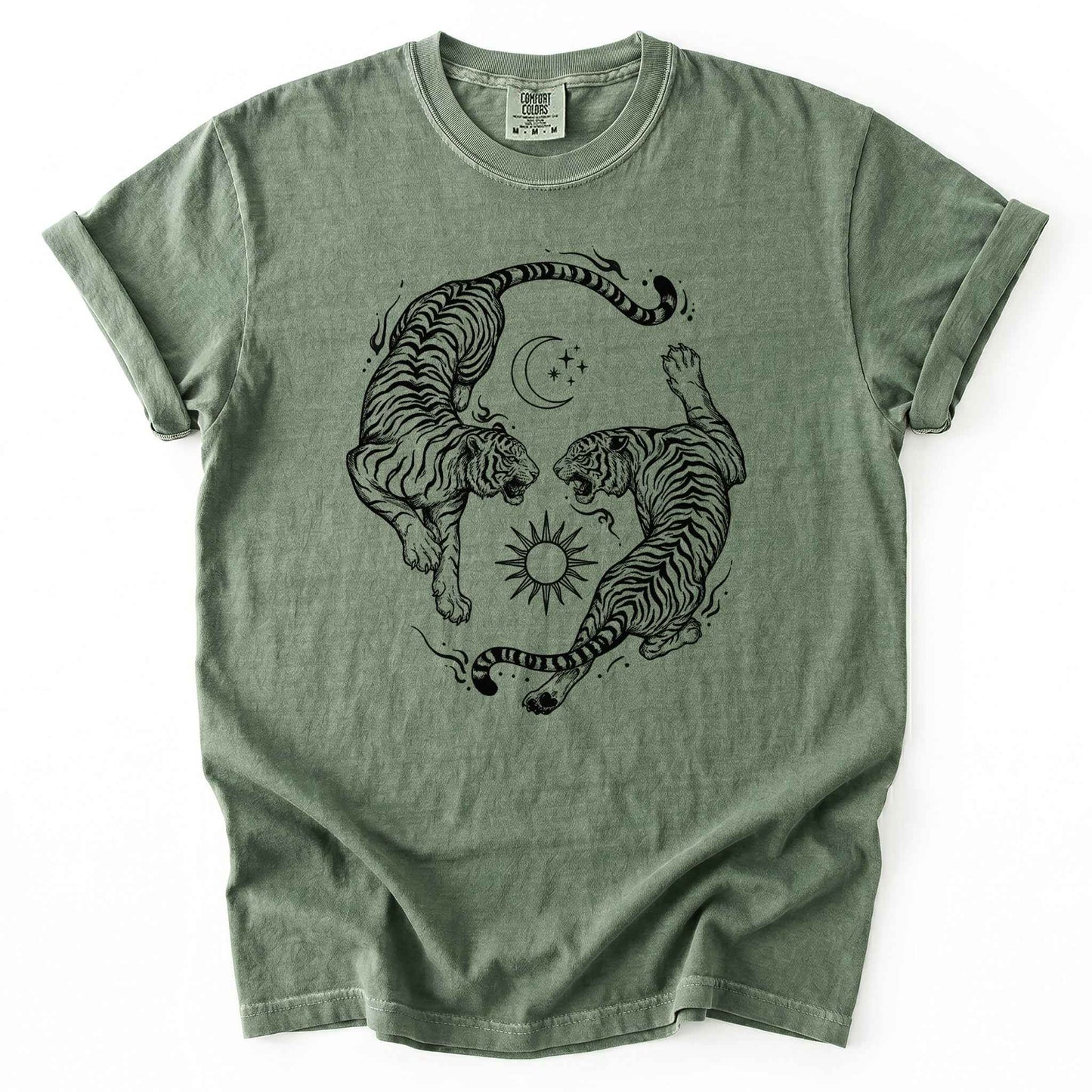 Mystical Yin Yang Tigers Heavyweight T-Shirt
