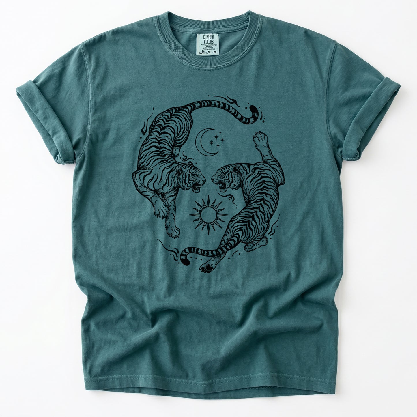 Mystical Yin Yang Tigers Heavyweight T-Shirt