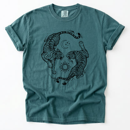 Mystical Yin Yang Tigers Heavyweight T-Shirt