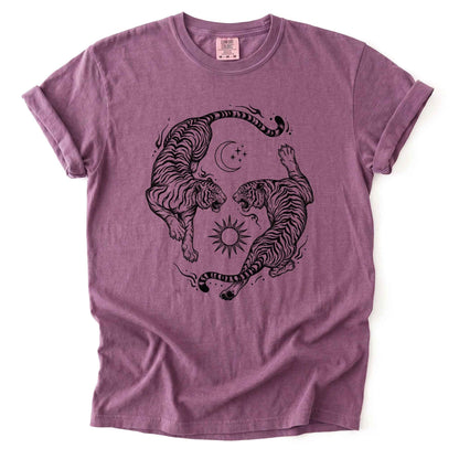 Mystical Yin Yang Tigers Heavyweight T-Shirt
