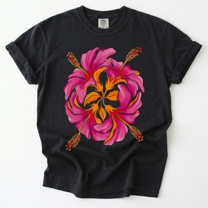 Tropical Hibiscus Vintage Washed T-Shirt
