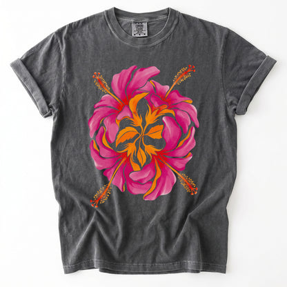 Tropical Hibiscus Vintage Washed T-Shirt