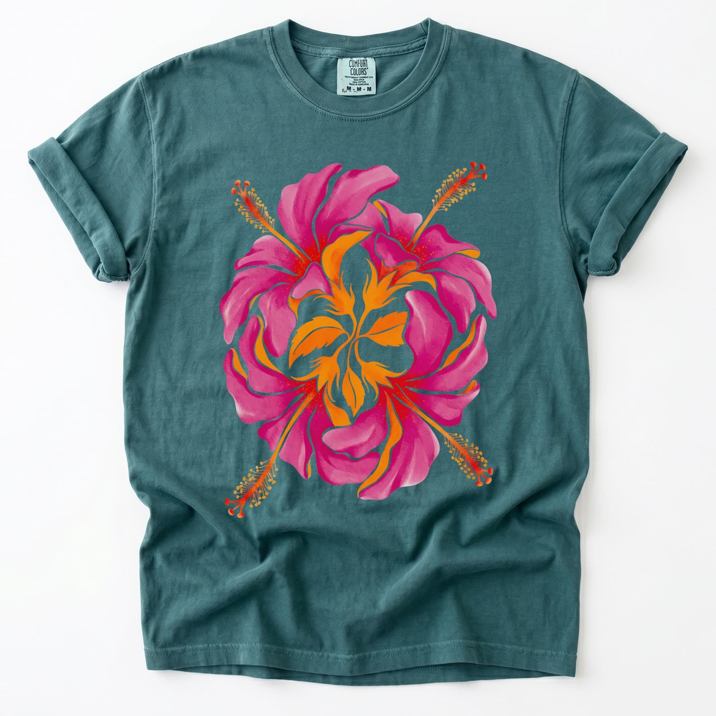 Tropical Hibiscus Vintage Washed T-Shirt