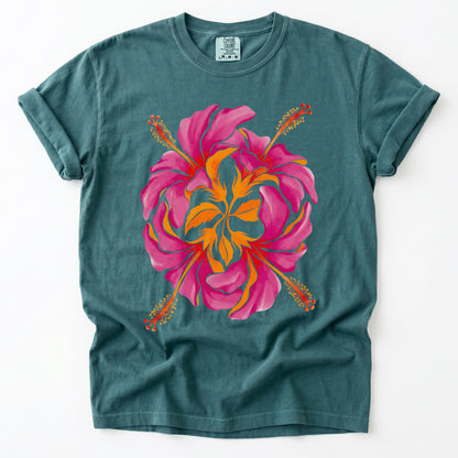 Tropical Hibiscus Vintage Washed T-Shirt