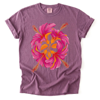 Tropical Hibiscus Vintage Washed T-Shirt