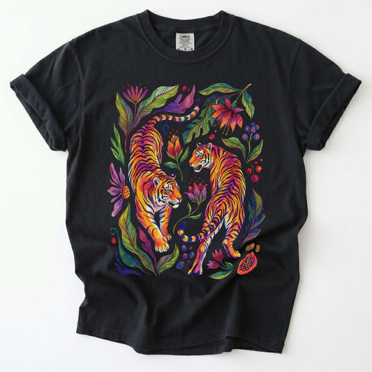 Tropical Twin Tigers Vintage Washed T-Shirt