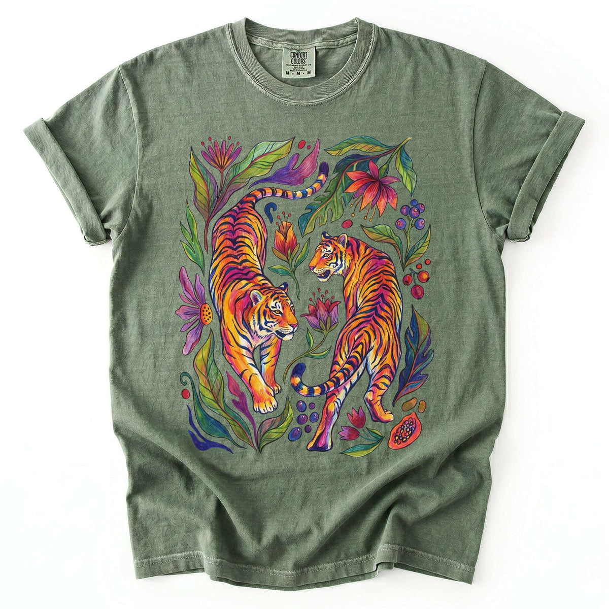 Tropical Twin Tigers Vintage Washed T-Shirt