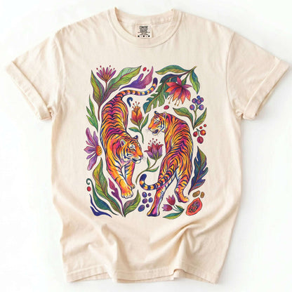 Tropical Twin Tigers Vintage Washed T-Shirt