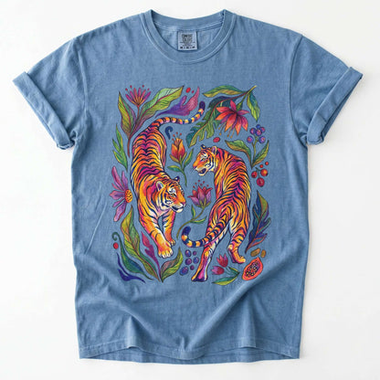 Tropical Twin Tigers Vintage Washed T-Shirt