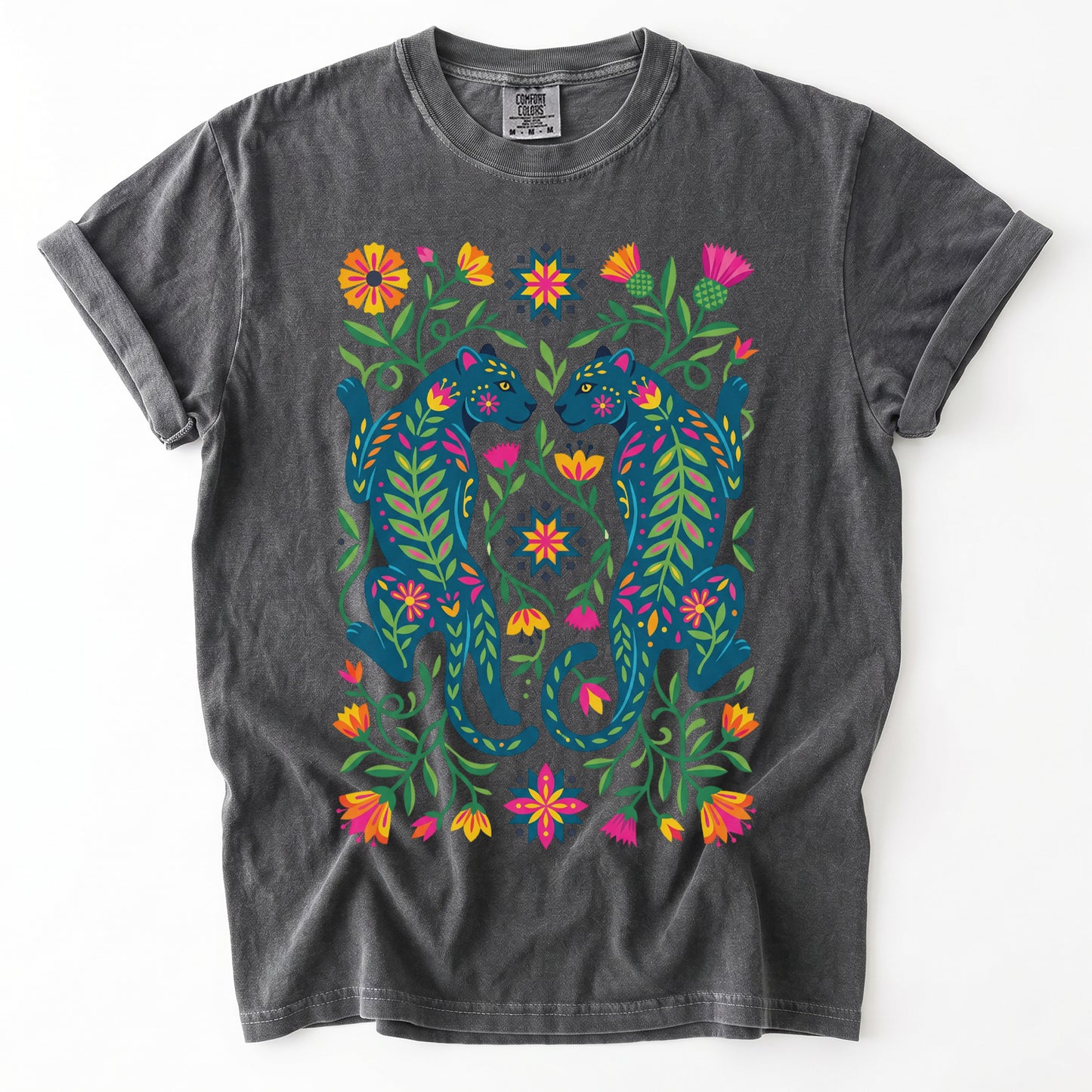 Vibrant Twin Panthers Vintage Washed T-Shirt