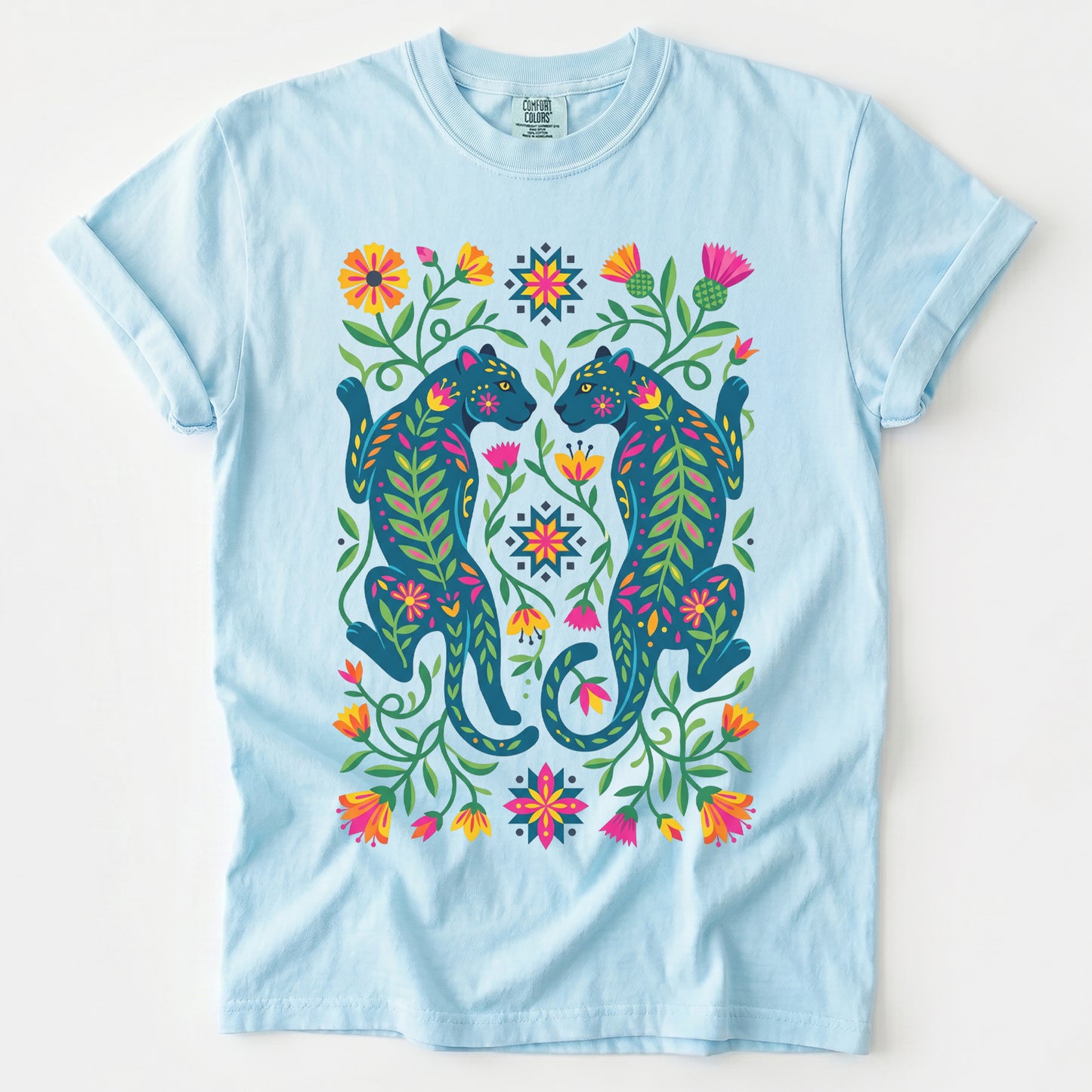 Vibrant Twin Panthers Vintage Washed T-Shirt